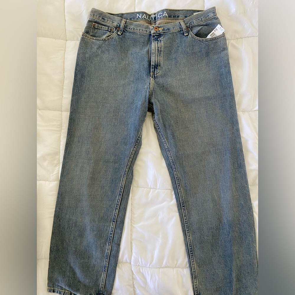 Brand new coveted 38w 30L Nautica relaxed fit jeans. Never worn.